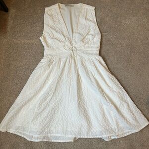 Abercrombie & Fitch White Textured Backless Dress